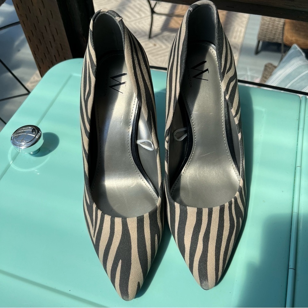 Worthington Zito Faux Suede Zebra High Heel Pumps 9 - Picture 5 of 10